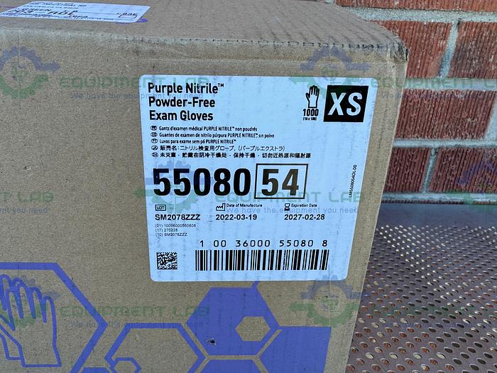 Box of 10 - Kimberly Clark  55080 Nitrile Exam Gloves, Purple, X-Small, 100/Bx