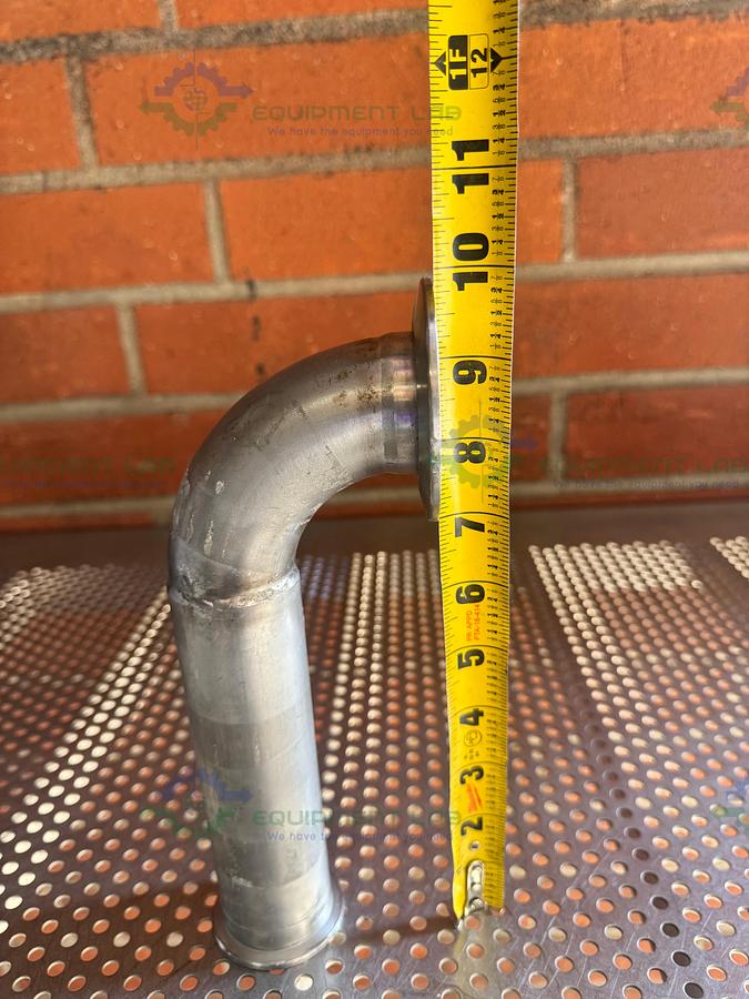 Used Stainless Steel 90 KF 50  to KF40 Elbow Nipple Vacuum Fitting