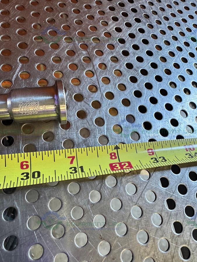 Used 31" Stainless Steel Flexible Braided Hose 1/2" Threaded to 3/4" Sanitary Fitting