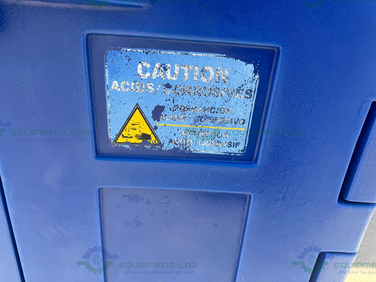 Used Eagle CRA-P22 Poly Acid & Corrosive Safety Cabinet 22 Gallon with Shelves, Buckets