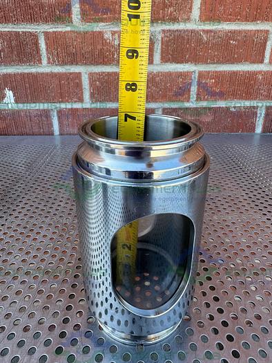 Used Sanitary Process Stainless Steel In Line Sight Glass w/ 3" Sanitary Fitting