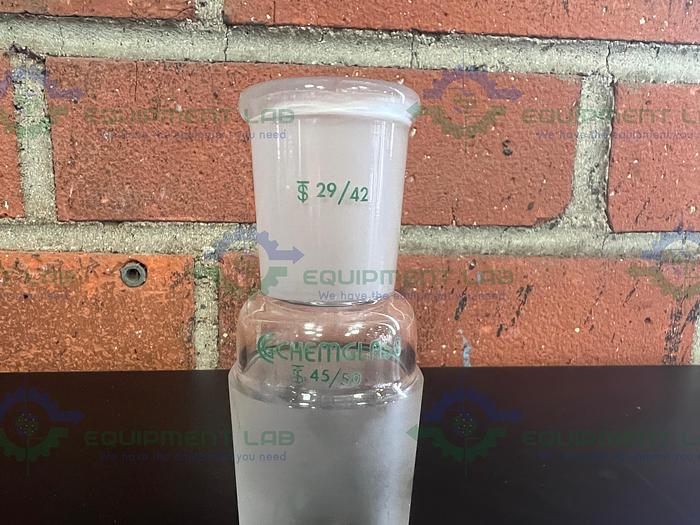 Used Chemglass CG-1000-14 Lower Inner 45/50 Top Outer 29/42 Glass Reducer Adapter