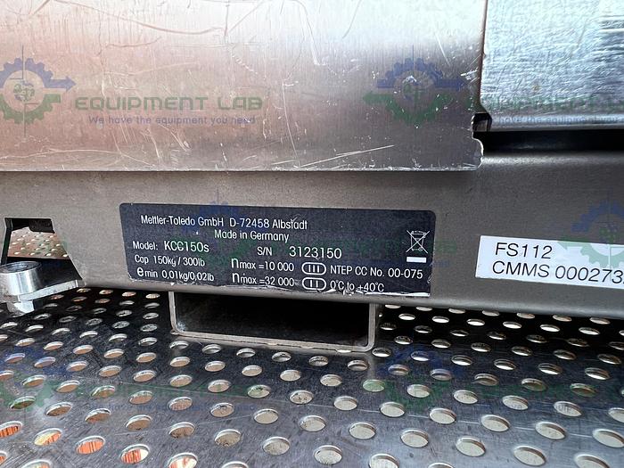 Used Mettler Toledo KCC150S Stainless Steel Bench Scale 300 Lb Capacity 23" x 31"