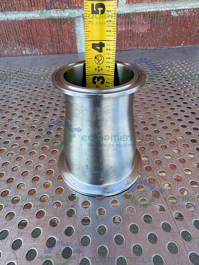 Used Unbranded Stainless Steel Reducer 2" Sanitary to 2 1/2" Sanitary Fittings