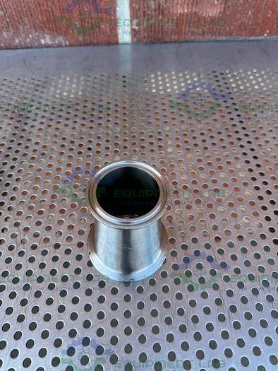 Used Unbranded Stainless Steel Reducer 1 1/2" Sanitary to 2 1/2" Sanitary Fittings