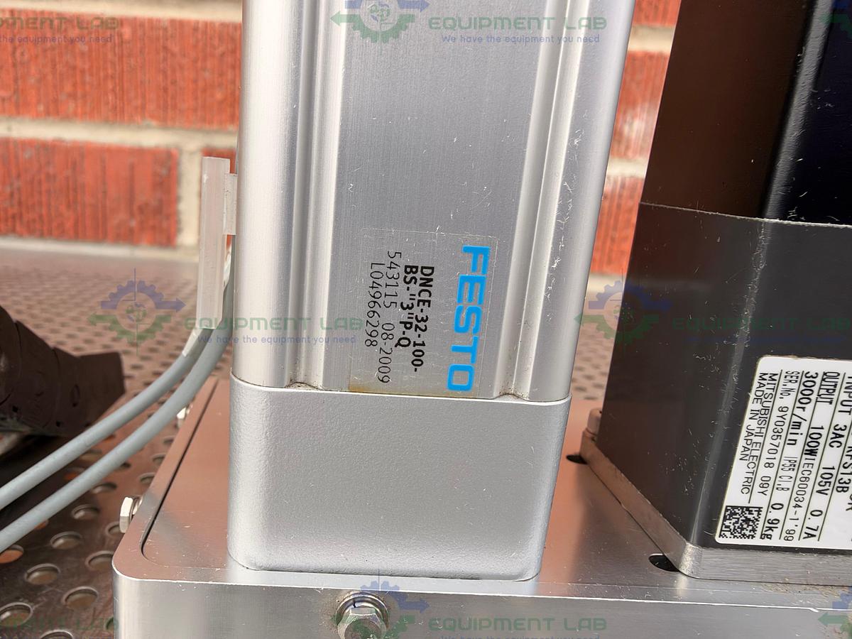 Used Festo DNCE-32-100-BS-"3"P-Q Size 32 Standard Cylinder w/Mitsubishi Motor