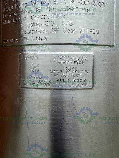 Used 2 Allegheny Stainless Steel Stack Disk Filter Housing 150 FV/PSIG on Casters