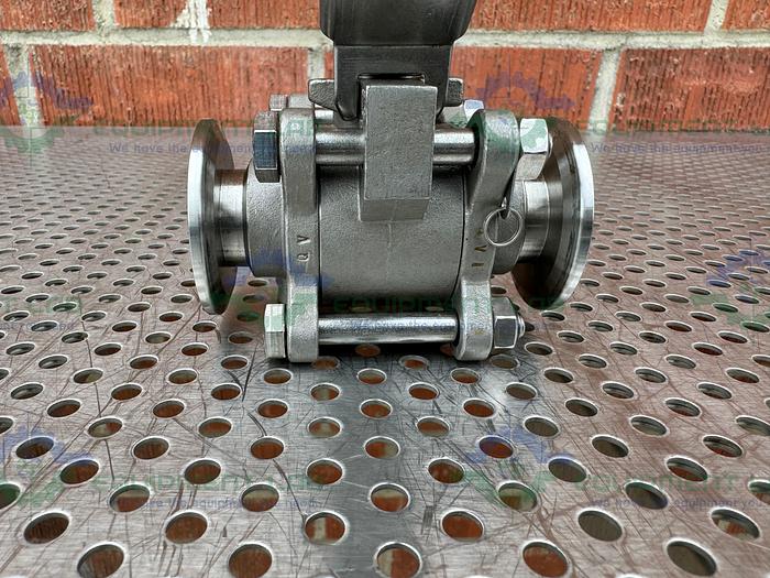 Used Inline  Industries Stainless Steel Ball Valve w/ 1" Sanitary Fitting