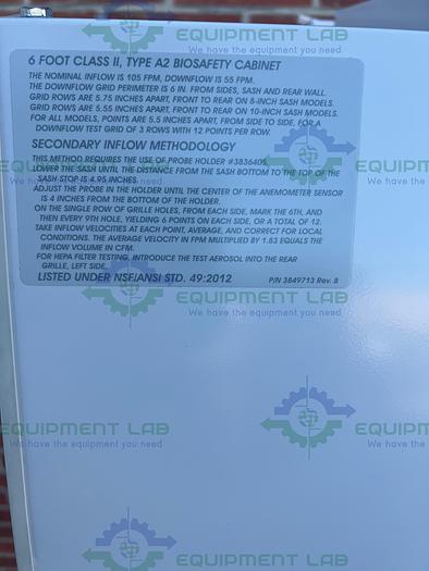 Used Labconco 302611100 Class II Type A2 Logic + Biological Safety Cabinet 6 Ft, 115V