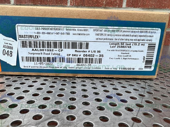 Used Masterflex  L/S 35 AAL001332-CP Norprene Food Tubing 50 Ft