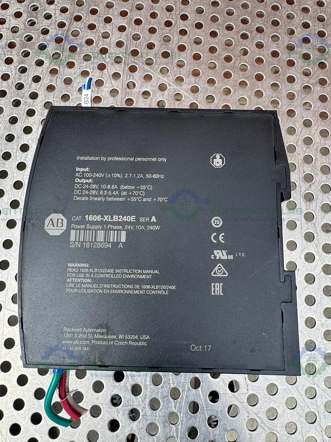 Used Allen Bradley 1606-XLB240E Series A Power Supply 100-240 V, 50-60 Hz