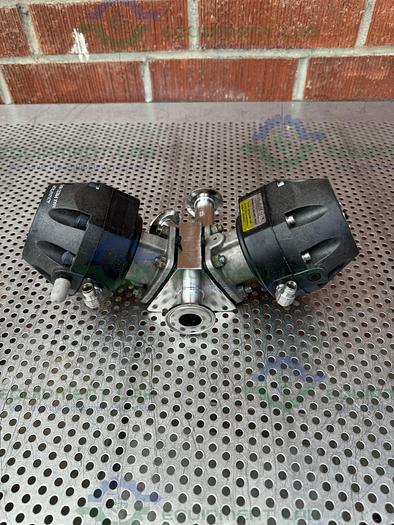 Used 2 ITT Pure Flo Advantage 3 - Way Diaphragm Valve w/ 1" Sanitary Fitting