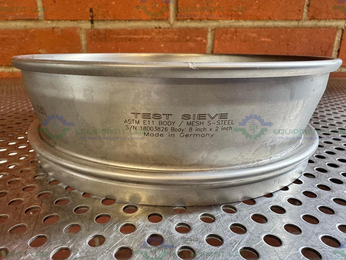 Used Retsch Sieve Frame and Screen, 8" Diameter x 2" Deep, 45um Mesh Size