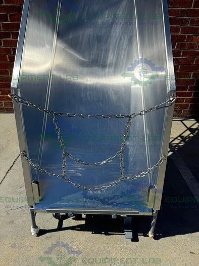 Used 6 Ft Stainless Steel Warehouse Ladder w/ Barrel Slide 80" x 32"