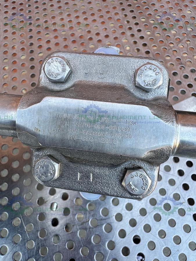 Used 2- ITT Pure Flo RA25MAX Diaphragm Valve w/ 1 1/2" to 3/4" Sanitary Fitting