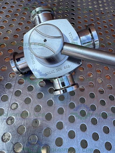 Used GE Healthcare Salvi  DN6 668 4-way 316 Valve 18-5758-01 w/ 1/2" Sanitary Fitting