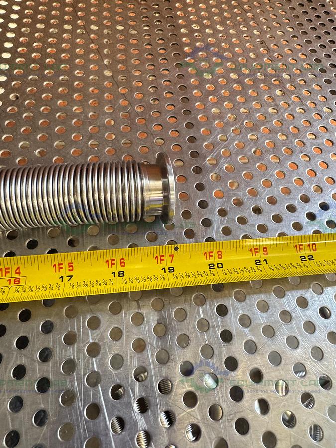 Used Stainless Steel Bellows Flexible Vacuum Hose 19" w/ KF 25 Fitting
