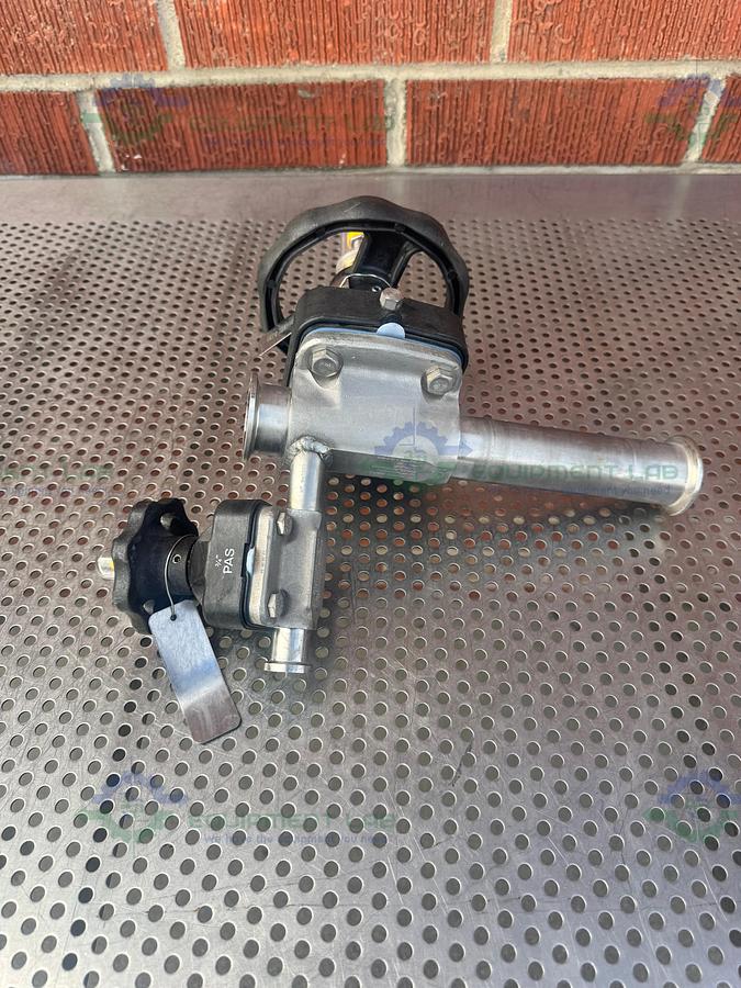 Used 2- ITT Pure Flo RA0.5MAX Diaphragm Valve w/ 1" to 1/2" Sanitary Fitting
