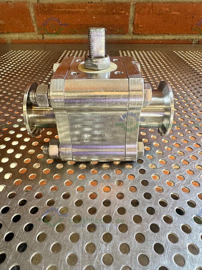 Used A&N Corporation Stainless Steel Ball Valve w/ KF40 Vacuum Fitting