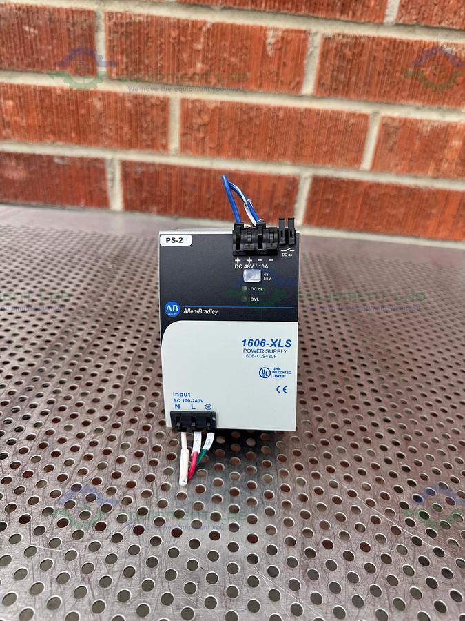 Used Allen Bradley 1606-XLS480F Series A Power Supply 100-240V, 480W , 1 PH, 48V, 10A