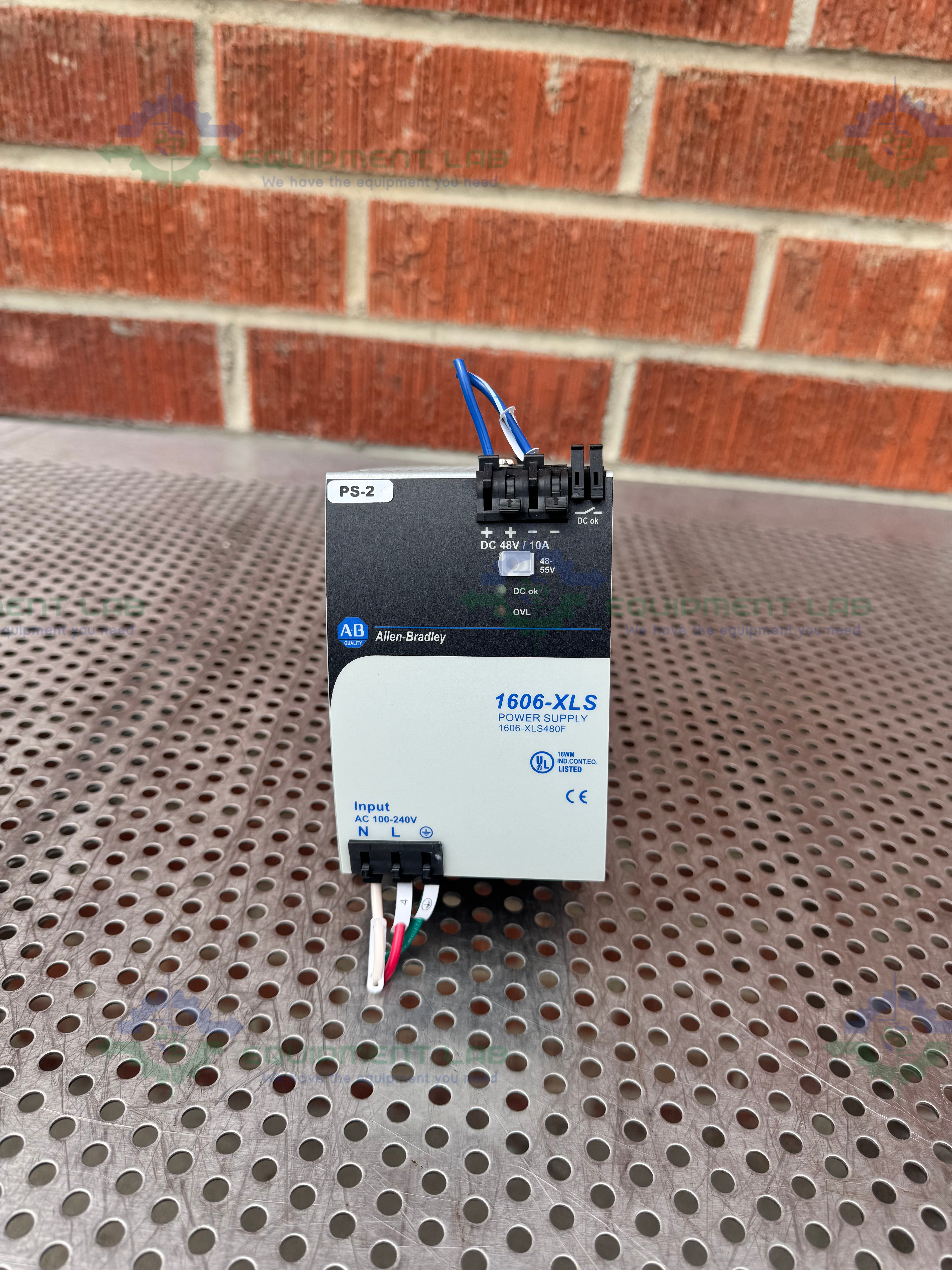 Used Allen Bradley 1606-XLS480F Series A Power Supply 100-240V, 480W , 1 PH, 48V, 10A