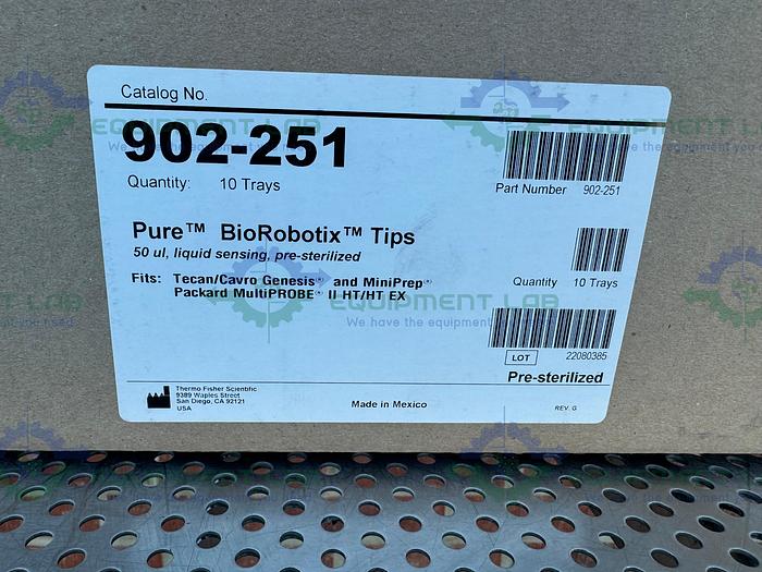 Box of 10 - Thermo  902-251 BioRobotix Tips Tecan Liquid Handling Platforms 50 uL
