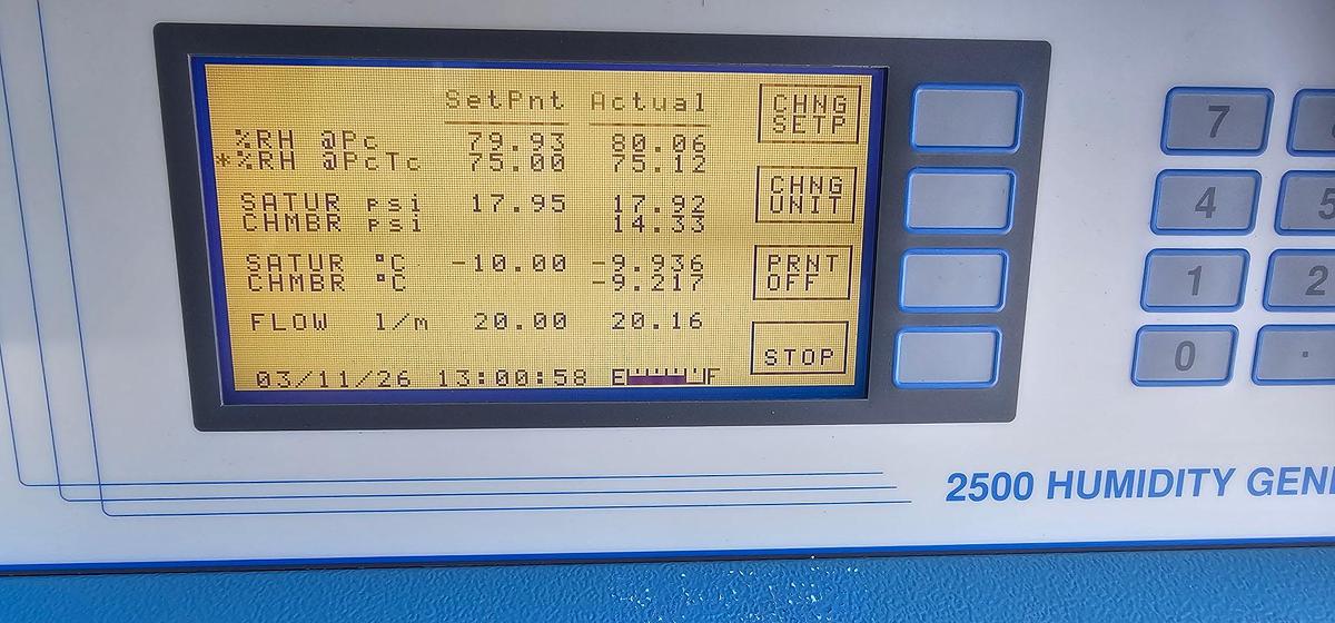 Used Thunder Scientific 2500 LT Humidity Generator -10 - 70ºC, RH 10% - 95%