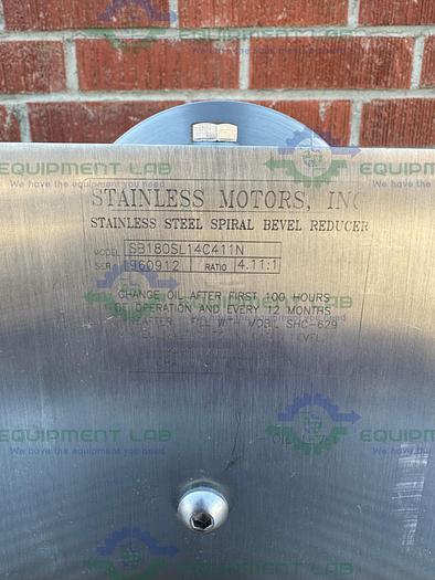 Used Stainless Motors  F2Q4BBOAY Washdown Duty Motor w/ Spiral Bevel Reducer 3PH