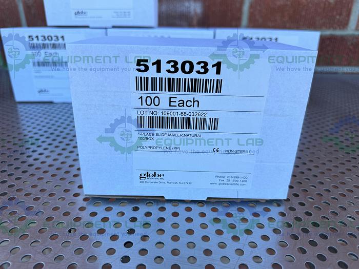 500 Pack -Globe Scientific  513031 Plastic Slide Mailers 1 - Place