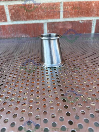 Used Unbranded Stainless Steel Reducer 1 1/2" Sanitary to 2 1/2" Sanitary Fittings