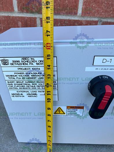 Used Industrial Control Panel  1244250 Standard Enclosure 9" x 15.5" x 16"