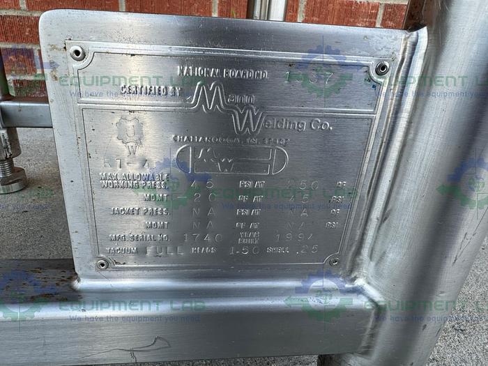 Used Mann Stainless Steel 800mm x 100mm Chromatography Column w/ Micron Filter Mesh