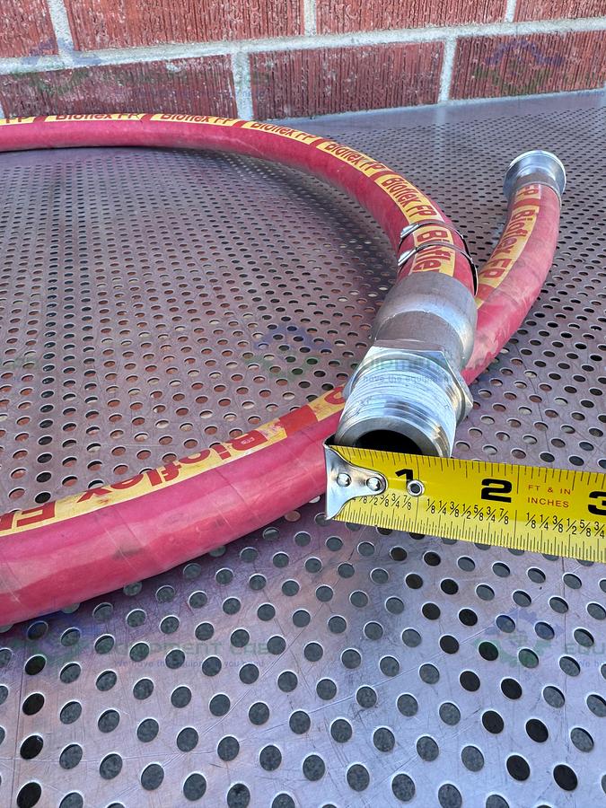Used BioFlex RC 98" Aflex Hose w/ 1" Sanitary Fitting 1" Sanitary Fitting to NPT