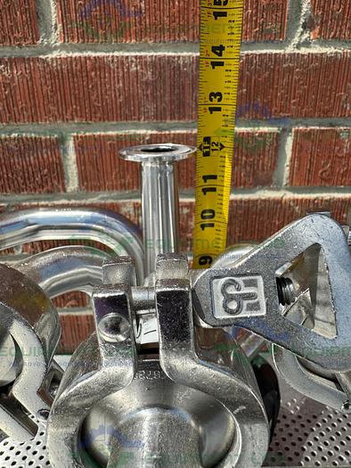 Used 5 ITT Pure Flo Advantage Stainless Steel Diaphragm Valve w/ 1" Sanitary Fitting