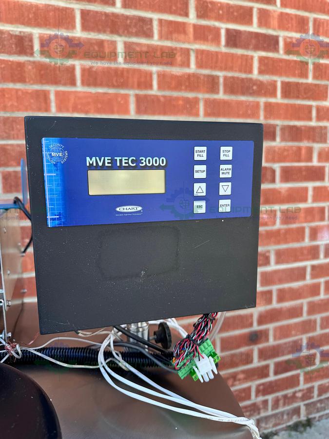 Used CHART MVE XLC 810 HE-F Liquid Nitrogen Cryogenic Storage Tank w/ TEC 3000