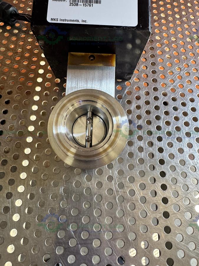 Used MKS 253B-15761 Stainless Steel Exhaust Throttle Valve w/ KF 40 Fitting