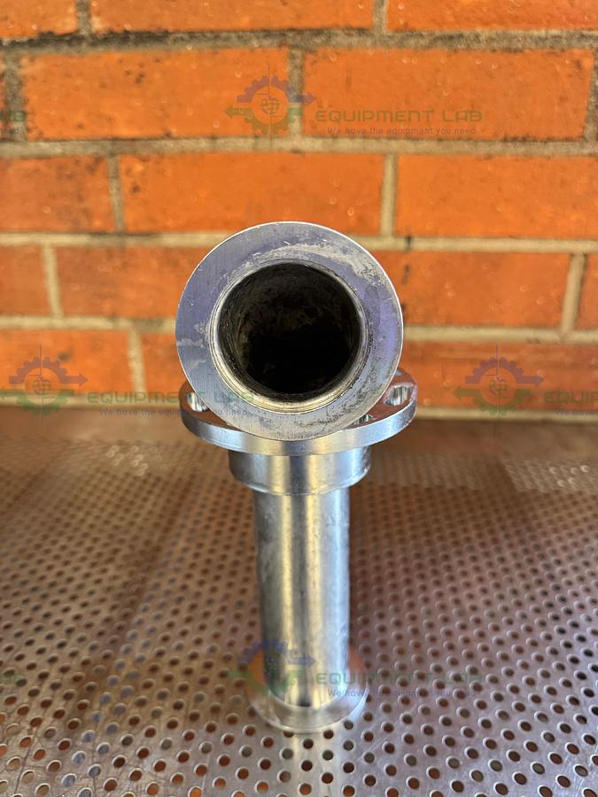 Used Stainless Steel Vacuum Adapter with 4.5" Side Flange and KF50 90 Degree Elbow