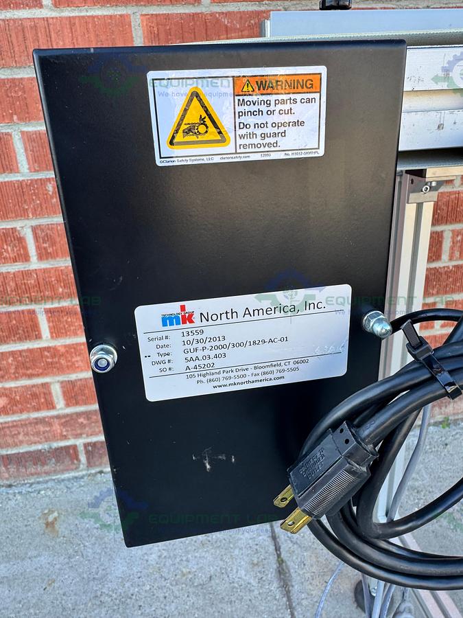 Used MK Technology Group Belt Conveyor 72" x 12" w/ Bodine 1/8 1/4 HP Motor