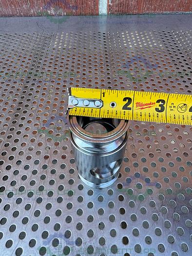 Used BBS System 223169 Stainless Steel In Line Sight Glass w/ 1 1/2" Sanitary Fitting