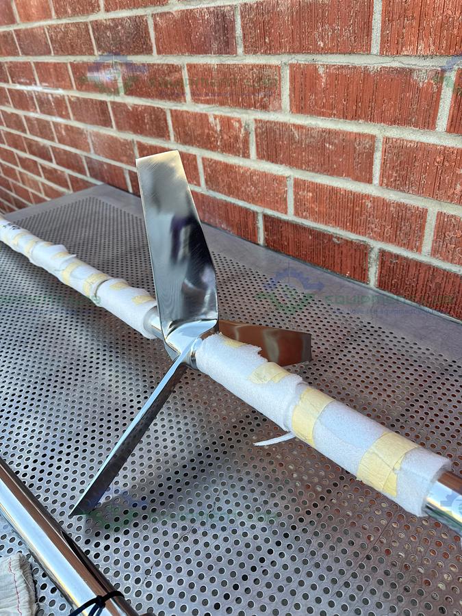 SPX Stainless Steel Mixing Tank Impeller 100" x 14" x 1.5" w/ Flange Fitting