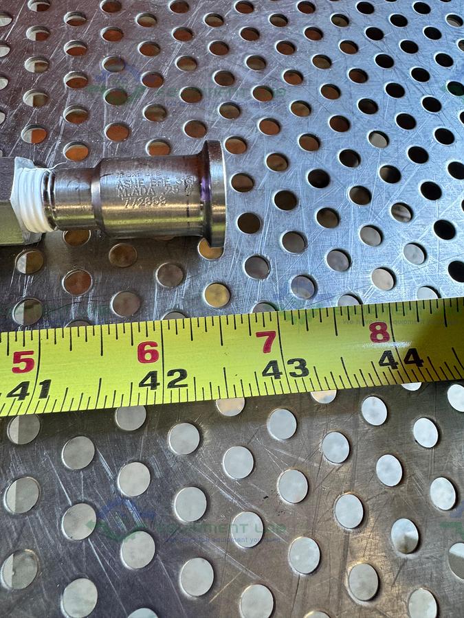 Used 42" Stainless Steel Flexible Braided Hose 1/2" Threaded to 3/4" Sanitary Fitting