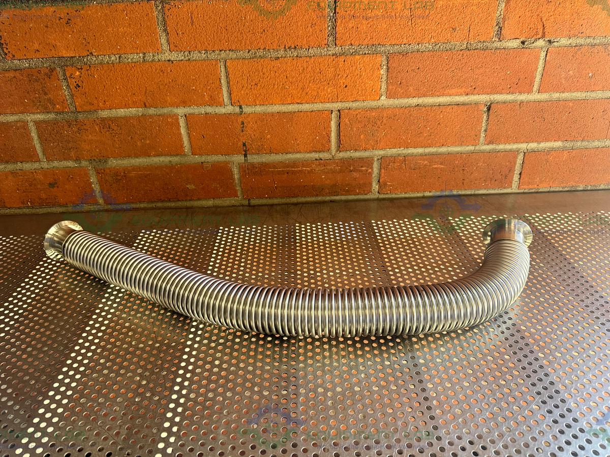 Used Stainless Steel Bellows Flexible Vacuum Hose 36" w/ KF 50 Fitting