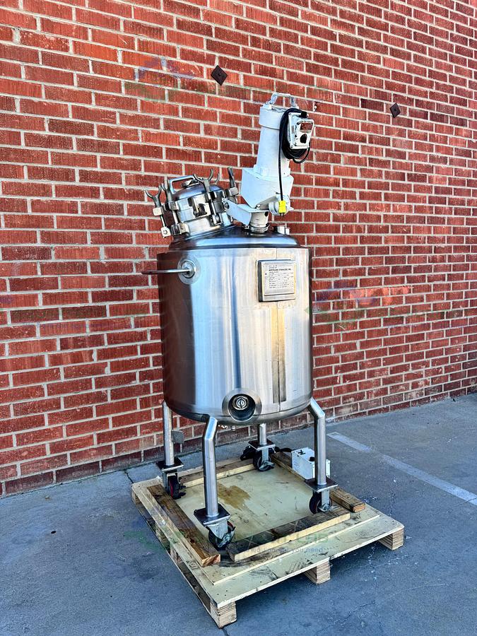 Used Northland 450 L  Jacketed Reactor FV/ 50 PSI  w/ Dual Mixer 3/4 HP, 1/3 HP, VFD