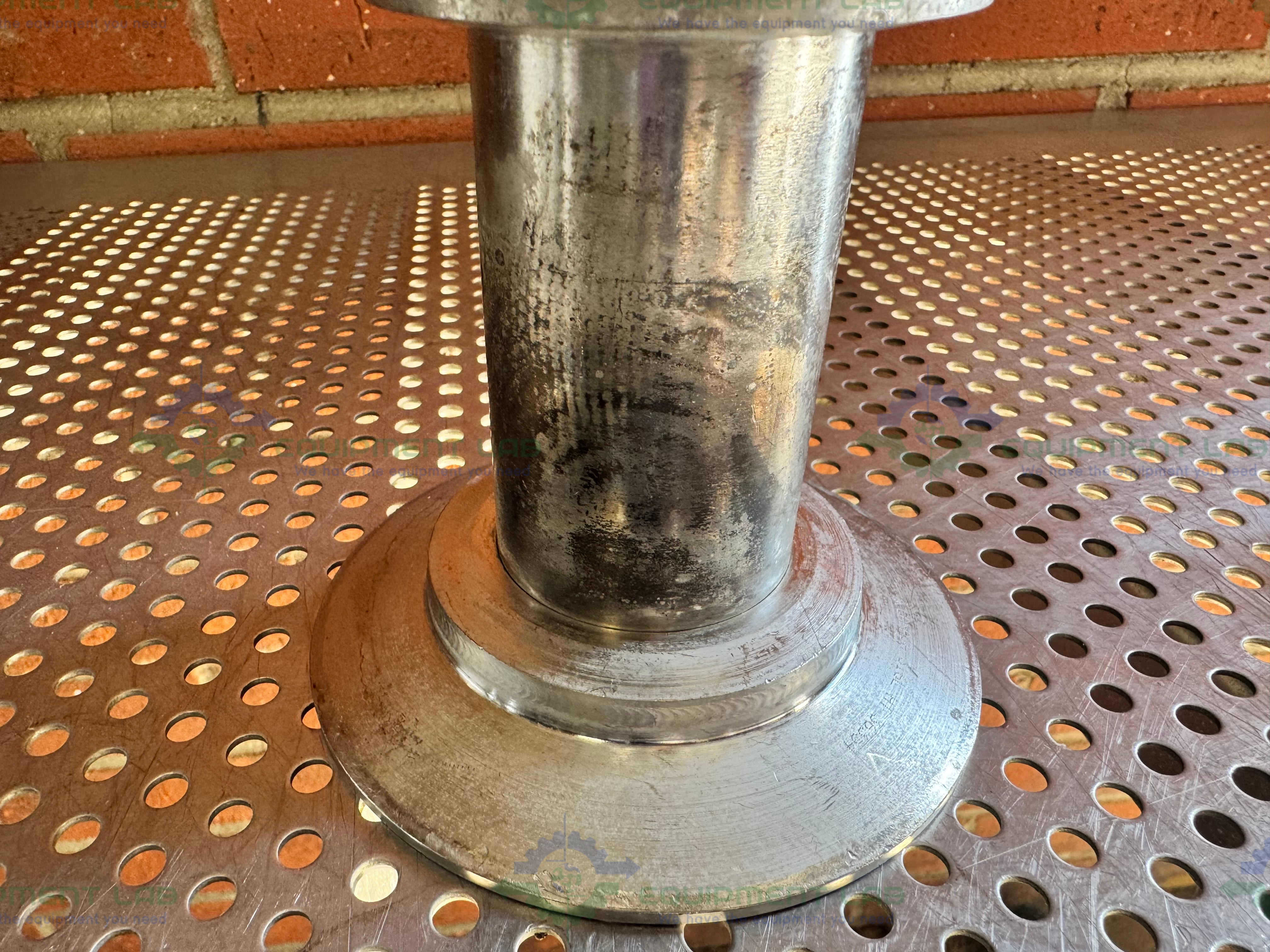 Used 1 Stainless Steel Vacuum Reducer KF 50 to 4" Sanitary Fitting
