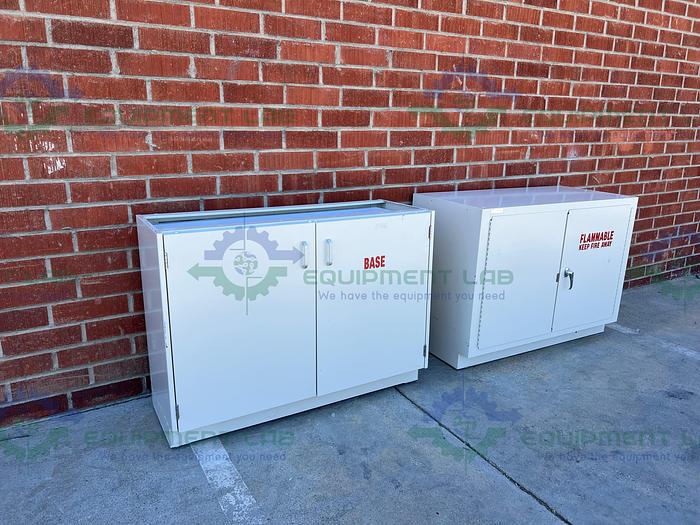 Used Mott  Flammable Storage Cabinet 48" x 22" x 35" w/ Mott Acid Cabinet 18"x35"x48"