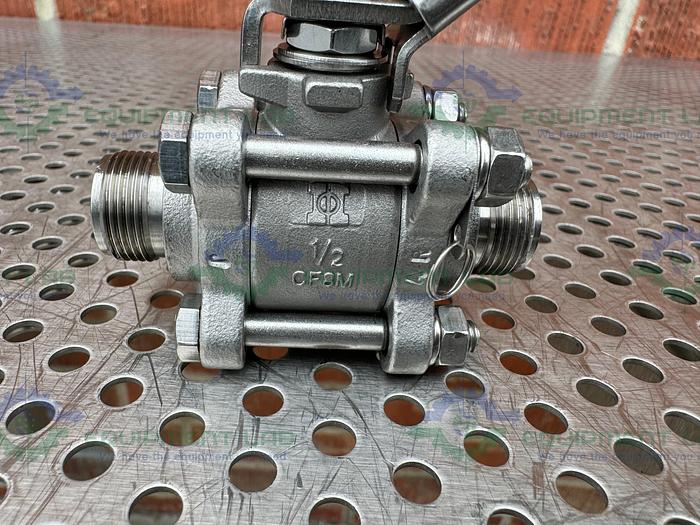 Used Inline Industries  Stainless Steel Ball Valve w/ 1/2" Sanitary Fitting