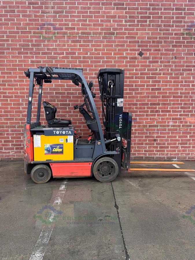 Used Toyota 8FBCU25 Electric Forklift  3000 lbs Capacity 8" Mast w/ Charger