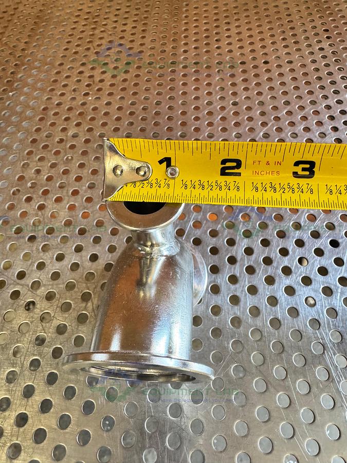 Used Stainless Steel 3 way 90 Degree KF 40 to KF 16/10 Elbow Nipple Vacuum Fitting