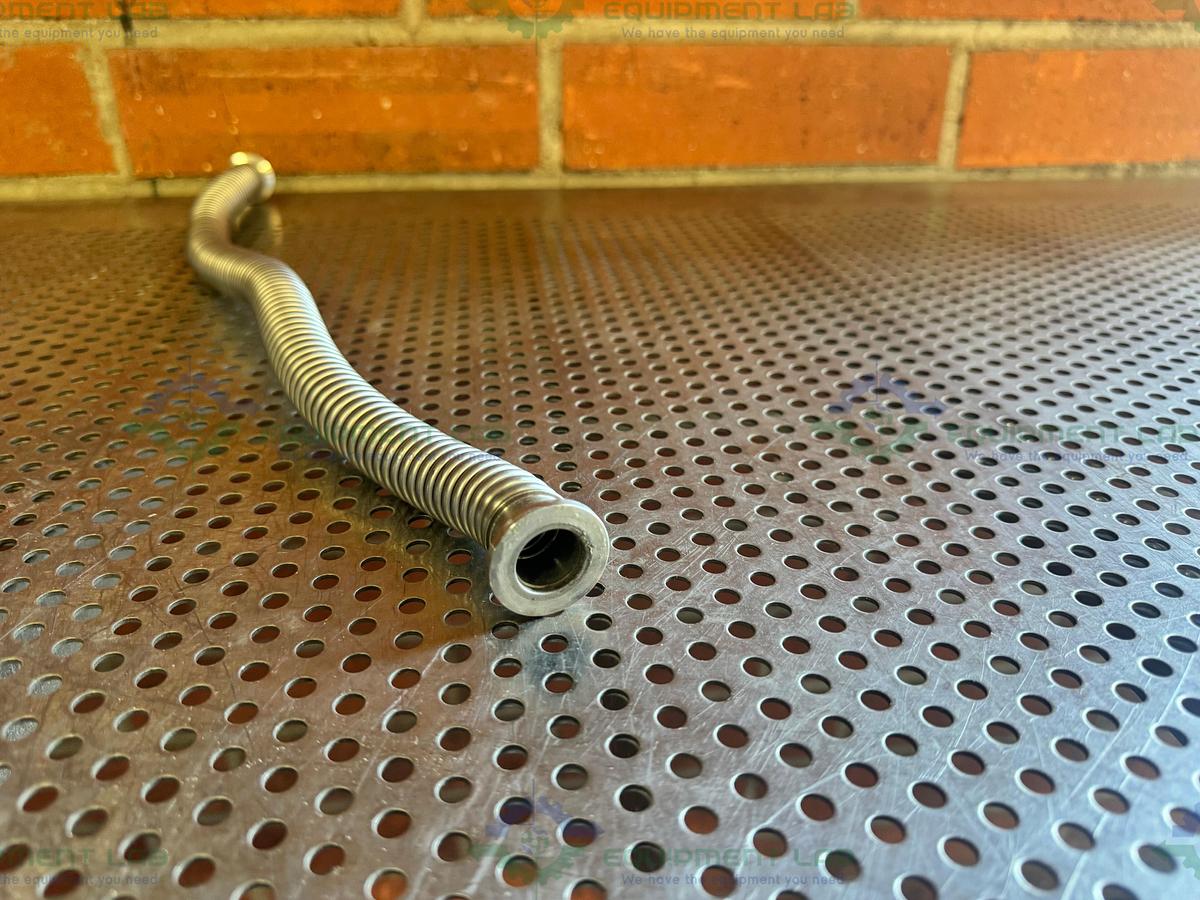 Used Stainless Steel Bellows Flexible Vacuum Hose 20" w/ KF 16/10 Fitting