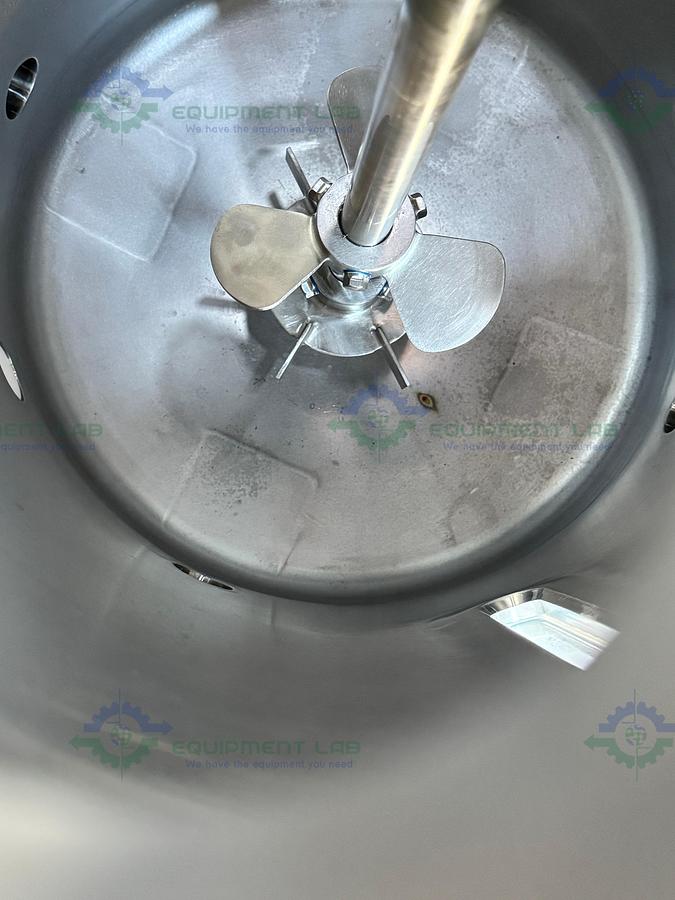 Used Unknown Brand 100 Liter Mixing Tank w/ Lenze 3 Phase Motor, Impeller